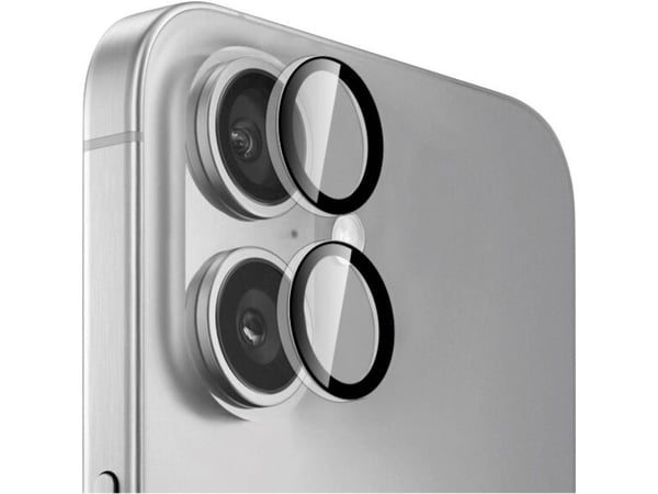 PURO PUSDGLPIPHONE16TR, Apple, iPhone 16, iPhone 16 Plus, Slagbestandig, Knusesikker, Svart, Gjennomsiktig, 2 stykker