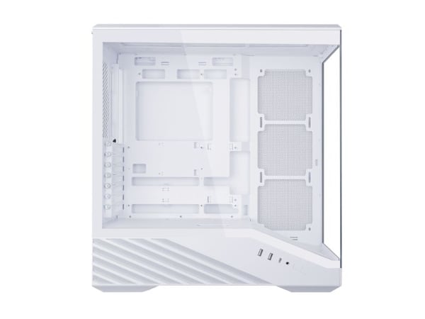 Lian Li Vector V100 - Mid tower spel - utökad ATX - genomskinlig sidopanel (härdat glas) - ingen strömförsörjning - vit - USB/ljud