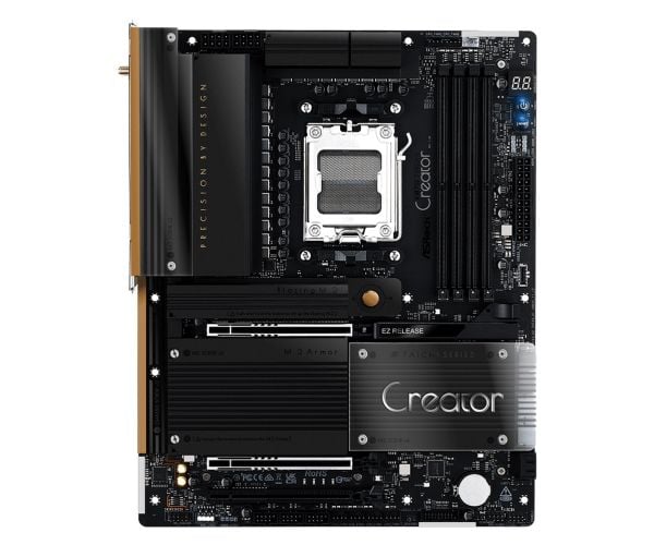 ASRock X870 TAICHI CREATOR - Hovedkort - ATX - Socket AM5 - AMD X870 Chipset - USB4, USB 3.2 Gen 1, USB 3.2 Gen 2, USB-C 3.2 Gen 2x2 - 10 Gigabit L...