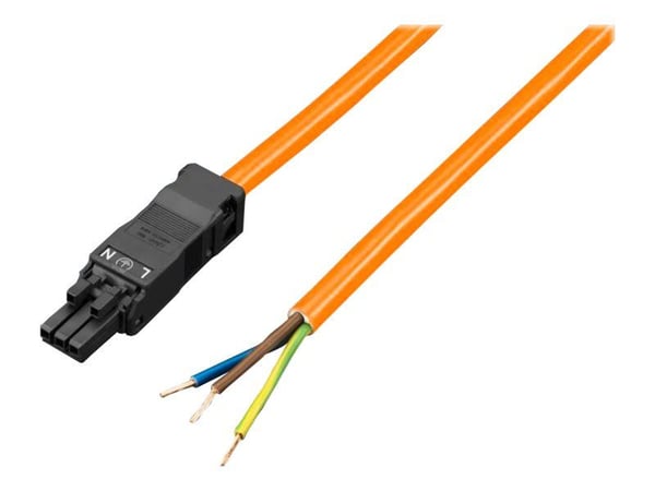 Rittal SZ Led system light connection cable - Strömkabel (hona) - 100-240 V - 3 m - orange (paket om 5)