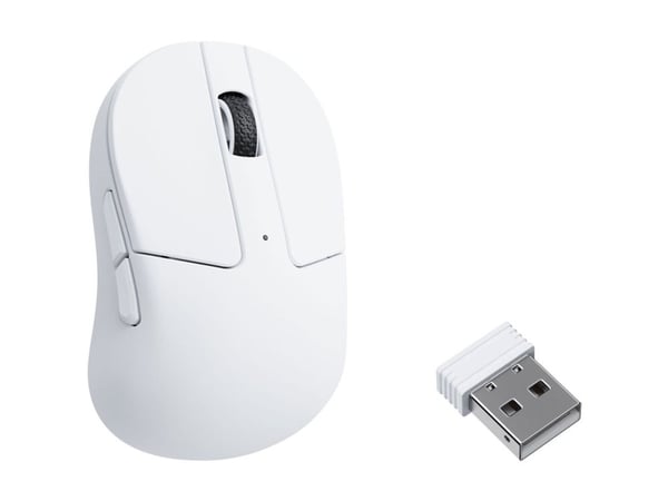 Keychron M4 - Mus - ergonomisk - optisk - 5 knapper - trådløs, kablet - 2.4 GHz, Bluetooth 5.3, USB-C - hvit