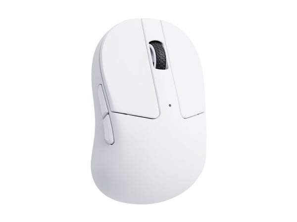 Keychron M4 - Mus - ergonomisk - optisk - 5 knappar - trådlös, kabelansluten - 2.4 GHz, Bluetooth 5.3, USB-C - vit