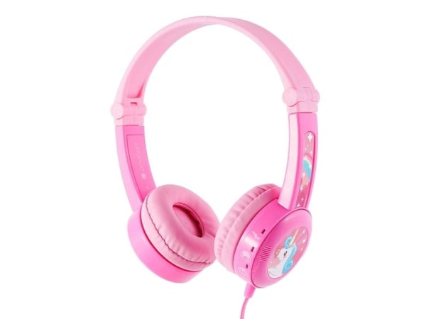 BuddyPhones Travel, Koblet med ledninger (ikke trådløs), 20 - 20000 Hz, Samtaler/musikk, 109 g, Hodesett, Rosa
