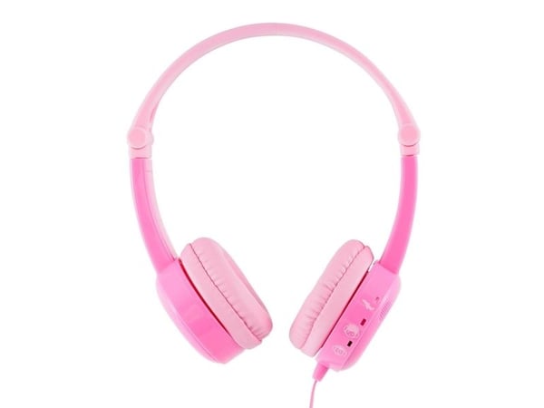 BuddyPhones Travel, Koblet med ledninger (ikke trådløs), 20 - 20000 Hz, Samtaler/musikk, 109 g, Hodesett, Rosa
