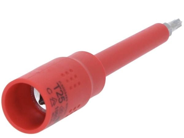 KS Tools 118.3823, 1 stykker, Torx, 3/8", T25, Kromvanadiumstål, 122 mm