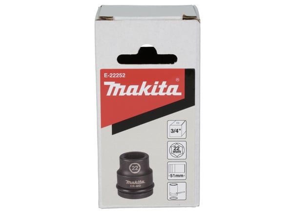 Makita E-22252, Kraftpipe, Svart, 1 hoder, 3/8", Metrisk, 22 mm