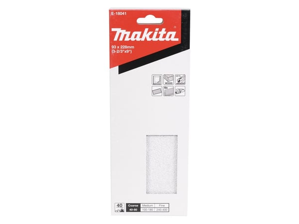 Makita E-18057, Sand-papir, Maling, Tre, Metall, Aluminiumoksid, Makita, Sølv, Rektangulær