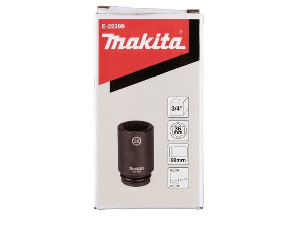 Makita E-22399, Kraftpipe, Svart, 1 hoder, 3/8", Metrisk, 36 mm