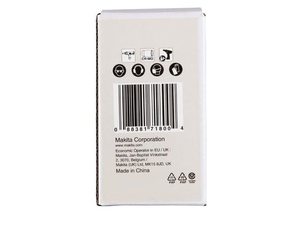 Makita E-22399, Kraftpipe, Svart, 1 hoder, 3/8", Metrisk, 36 mm