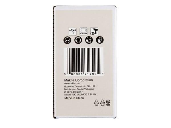Makita E-22383, Kraftpipe, Svart, 1 hoder, 3/8", Metrisk, 32 mm
