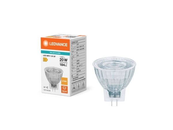 LEDVANCE PERFOMANCE - LED-pære for søkelys - form: MR11 - GU4 - 1.8 W (ekvivalent 20 W) - klasse E - varmt hvitt lys - 2700 K