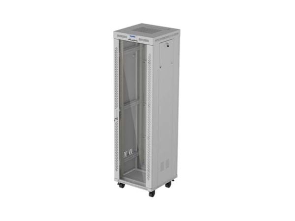 Lanberg FF01-6642-12SL, Fristående rack, 42U, 1200 kg, Kuggskenor, Styrhjul, 102 kg