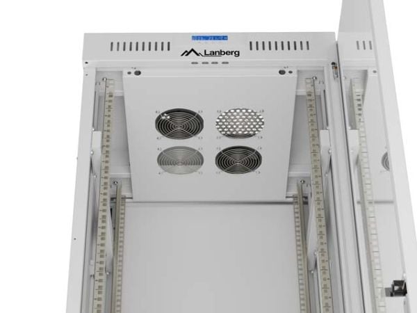Lanberg FF01-6642-12SL, Frittstående hylle, 42U, 1200 kg, Rack skinner, Svinghjul, 102 kg