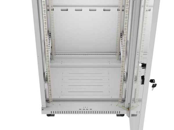 Lanberg FF01-6642-12SL, Frittstående hylle, 42U, 1200 kg, Rack skinner, Svinghjul, 102 kg