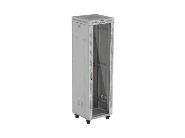 Lanberg FF01-6642-12SL, Frittstående hylle, 42U, 1200 kg, Rack skinner, Svinghjul, 102 kg