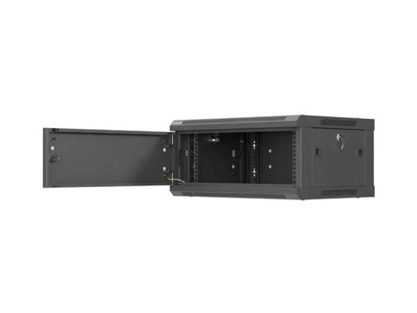 19" 4U 600X450 SVART METALLDØR LANBERG INSTALLASJONSSTATIV (FLAT PAKKE)