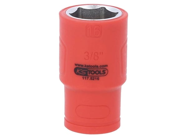 KS Tools 117.5216, Kraftpipe, Rød, 1 hoder, 3/8", Metrisk, 16 mm