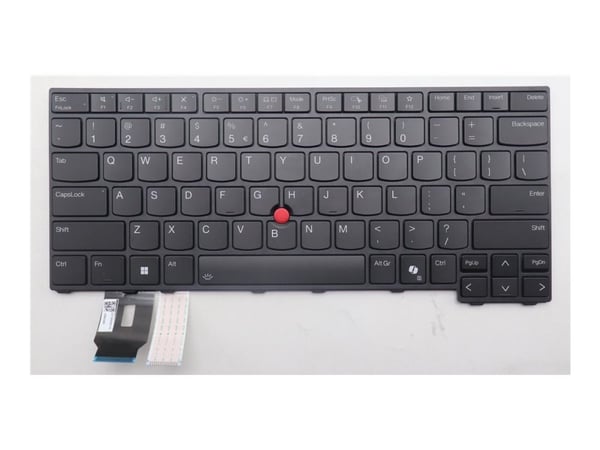 LCFC - Erstatningstastatur for bærbar PC - med Trackpoint - bakbelysning - QWERTY - USA med eurosymbol - svart - FRU