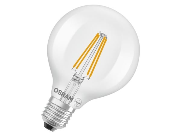 OSRAM CLASSIC - LED-filamentlyspære - form: G95 - klar finish - E27 - 3.8 W (ekvivalent 60 W) - klasse A - varmt hvitt lys - 2700 K