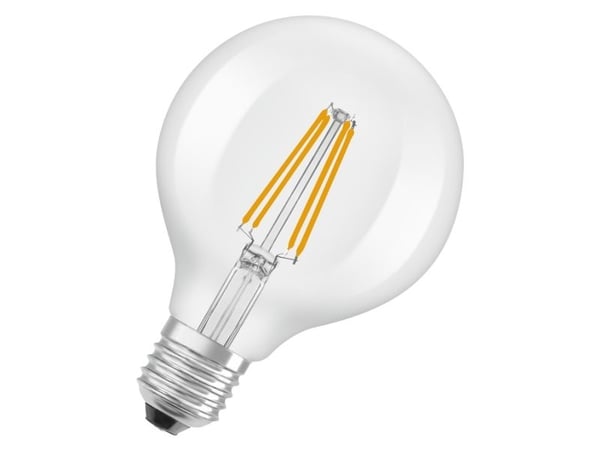 OSRAM CLASSIC - LED-filamentlyspære - form: G95 - klar finish - E27 - 3.8 W (ekvivalent 60 W) - klasse A - varmt hvitt lys - 2700 K