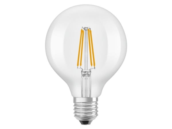 OSRAM CLASSIC - LED-filamentlyspære - form: G95 - klar finish - E27 - 3.8 W (ekvivalent 60 W) - klasse A - varmt hvitt lys - 2700 K