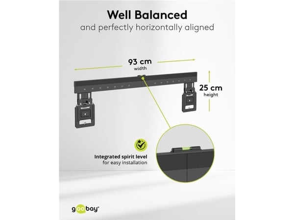 Goobay Ultraslim TV-veggfeste Basic FIXED (XL), svart (70822)