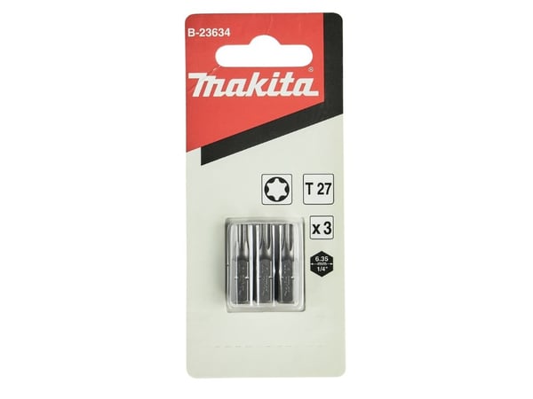 Makita B-23634, 3 kpl, Risti, 1/4", T27, 25 mm