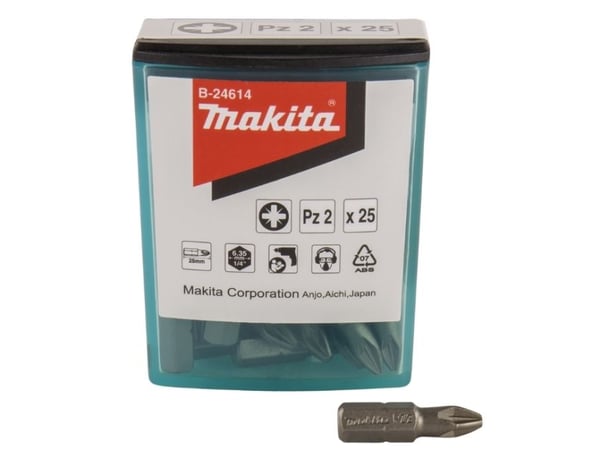 Makita B-24614, 3 stykker, Kors, 1/4", PZ 2, 25 mm