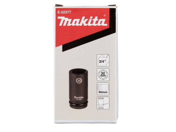 Makita E-22377, Kraftpipe, Svart, 1 hoder, 3/8", Metrisk, 30 mm
