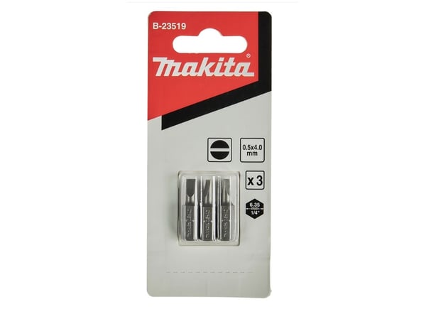 Makita B-23519, 3 stykker, Kors, 1/4", SL0.5x4,0, 25 mm