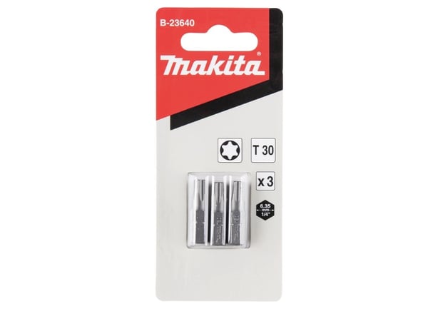 Makita B-23640, 3 kpl, Risti, 1/4", T30, 25 mm