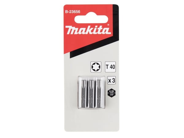 Makita - Spiss for skrutrekker - 3 deler - torx - T40 - heksagonal - lengde: 25 mm