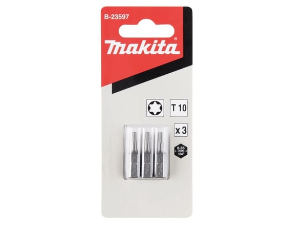 Makita B-23597, 3 kpl, Risti, 1/4", T10, 25 mm