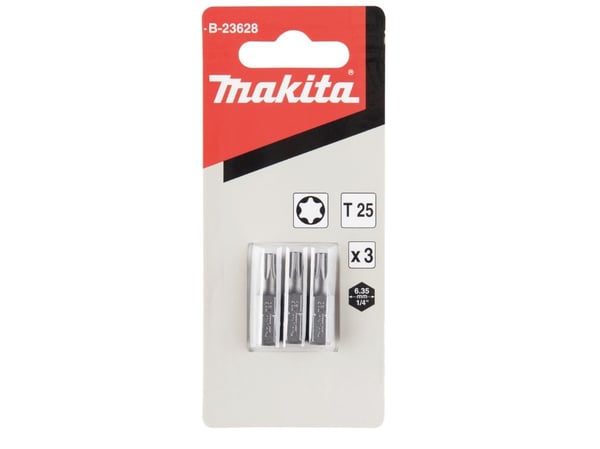 Makita B-23628, 3 kpl, Risti, 1/4", T25, 25 mm