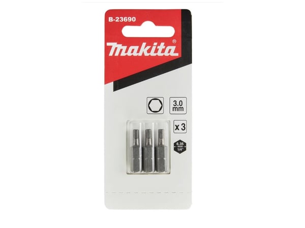 Makita B-23690, 3 stykker, Kors, 1/4", 3 mm, 25 mm