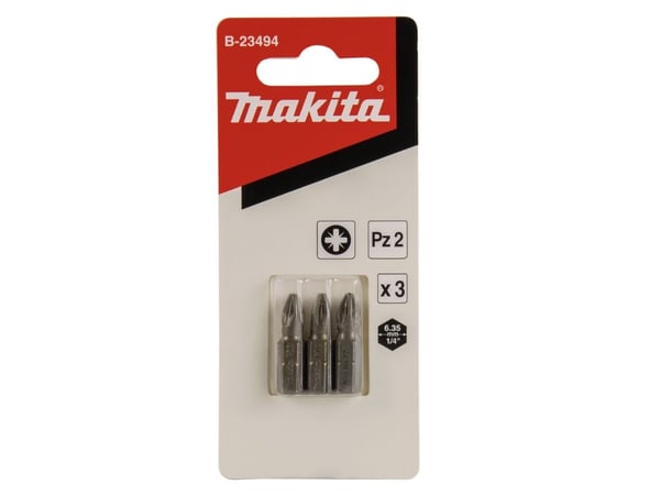 Makita B-23494, 3 kpl, Risti, 1/4", PZ 2, 25 mm