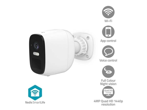 Nedis SmartLife - Nettverksovervåkingskamera - farge (Dag og natt) - trådløs - Wi-Fi