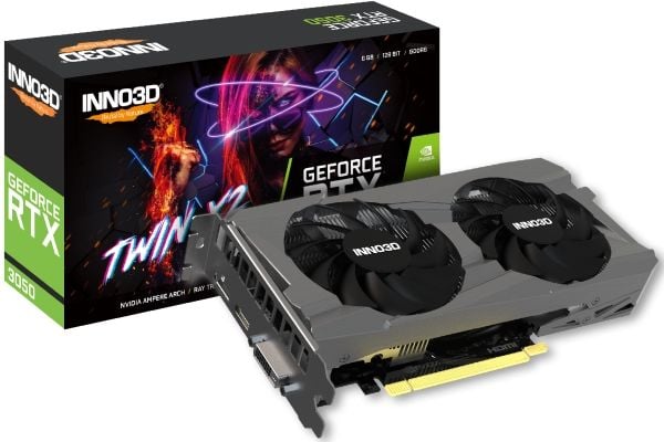 INNO3D GeForce RTX 3050 TWIN X2 OC, GeForce RTX 3050, 6 GB, GDDR6, 96 bit, 7680 x 4320 piksler, PCI Express x16 4.0