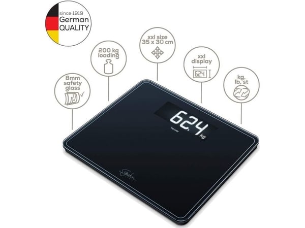 Beurer GS410 musta lasi asteikko SignatureLine