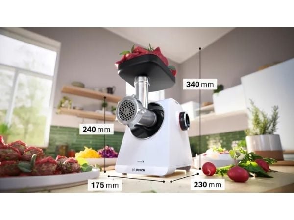 Bosch Serie | 6 MultiPower MFWS607W - Kjøttkvern - 2.1 kW - hvit