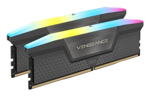 CORSAIR Vengeance RGB - DDR5 - sett - 16 GB: 2 x 8 GB - DIMM 288-pin - 6000 MT/s / PC5-44800 - CL36 - 1.35 V - ikke-bufret - on-die ECC - grå