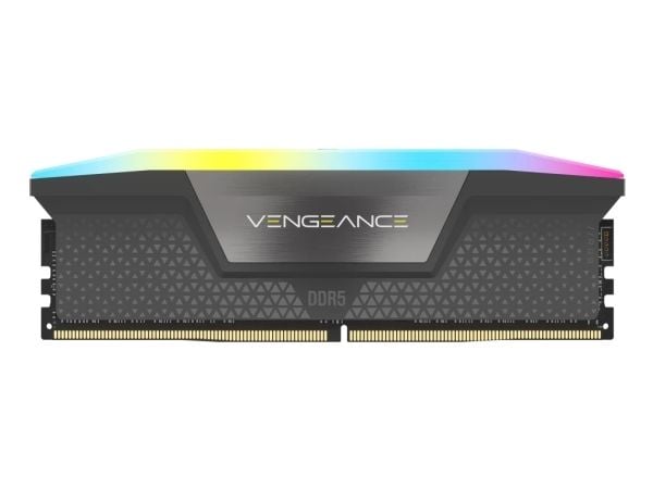 CORSAIR Vengeance RGB - DDR5 - sett - 16 GB: 2 x 8 GB - DIMM 288-pin - 6000 MT/s / PC5-44800 - CL36 - 1.35 V - ikke-bufret - on-die ECC - grå
