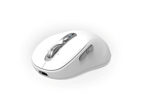 PORT Connect - Mus - ekspert, oppladbar - optisk - 6 knapper - trådløs - 2.4 GHz, Bluetooth - USB / USB-C trådløse mottakere - hvit