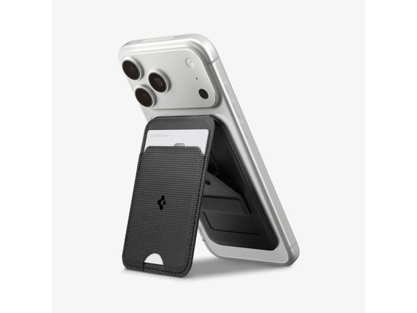 Spigen Slim Fold (Mag Fit) S314-3, Kortinpidin, musta, PU nahka, Apple, 1 kpl