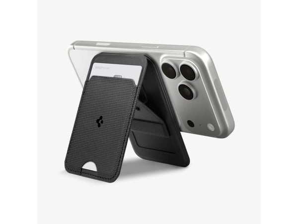 Spigen Slim Fold (Mag Fit) S314-3, Kortholder, Svart, PU lær, Apple, 1 stykker