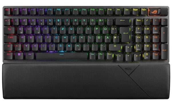 ASUS ROG Strix Scope II 96 - Tastatur - 96% - backlit - trådløs - USB, 2.4 GHz, Bluetooth 5.1 - tastsvitsj: ROG NX (hot-swappable) - svart