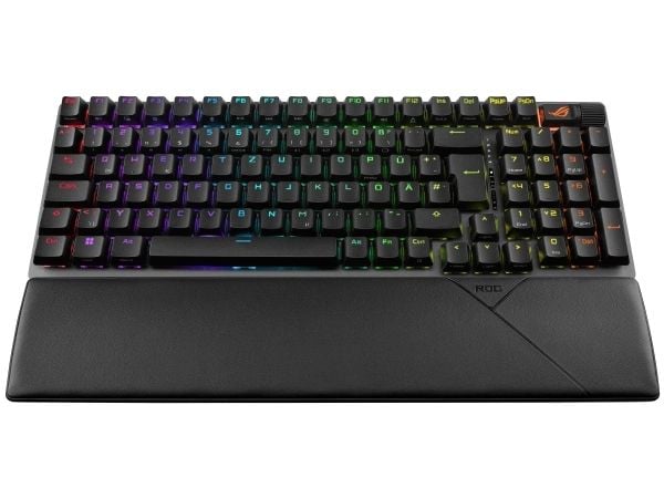 ASUS ROG Strix Scope II 96 - Tastatur - 96% - backlit - trådløs - USB, 2.4 GHz, Bluetooth 5.1 - tastsvitsj: ROG NX (hot-swappable) - svart
