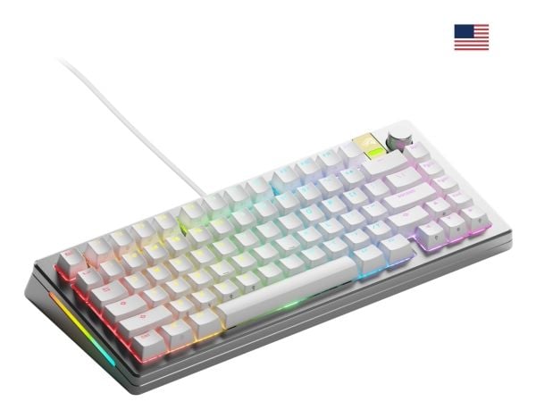Glorious Gaming GMMK 3 PRO HE 75% Prebuilt, Koblet med ledninger (ikke trådløs), USB, Mekanisk nøkkelbryter, QWERTY, RGB LED, Sølv