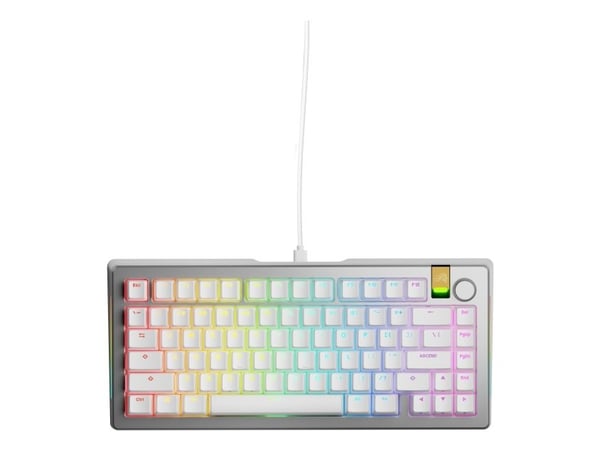 Glorious Gaming GMMK 3 PRO HE 75% Prebuilt, Koblet med ledninger (ikke trådløs), USB, Mekanisk nøkkelbryter, QWERTY, RGB LED, Sølv