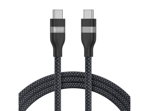 Anker - USB-kabel - USB-C (hann) til USB-C (hann) - 1.8 m - USB Power Delivery (240 W), braided - svart